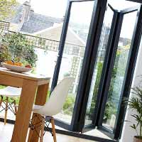 gray bifold door